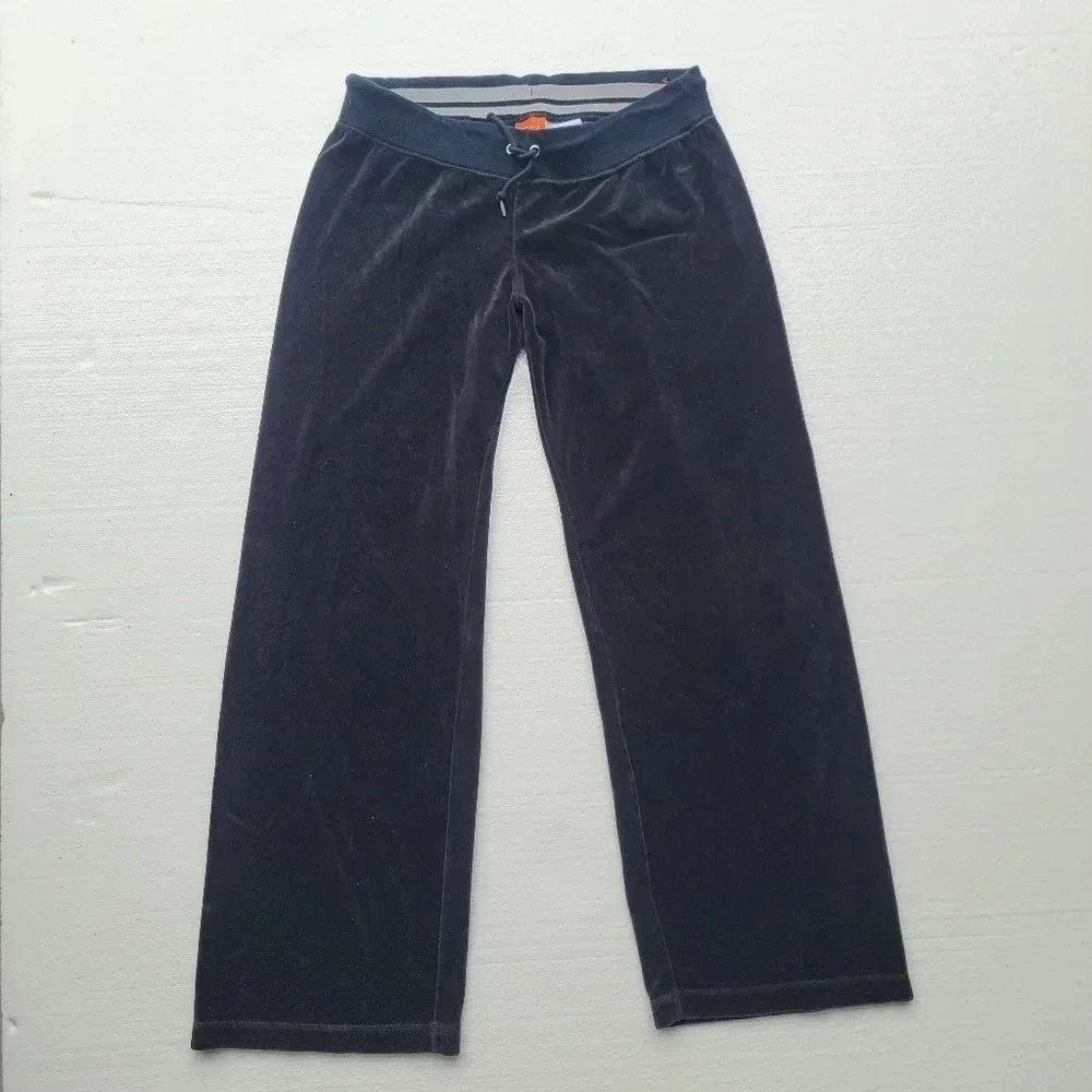 Nike The Athletic Dept Black Velvet Stretch Tack Pants Drawstring sz Medium M